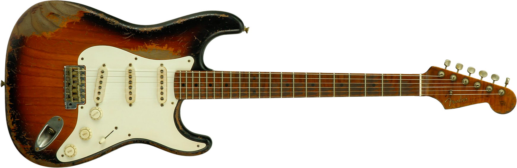Fender Custom Shop Strat 50s Mb A.macnutt 3s Trem Rw #r132343 - Heavy Relic 2-color Sunburst - Guitare Électrique Forme Str - Main picture