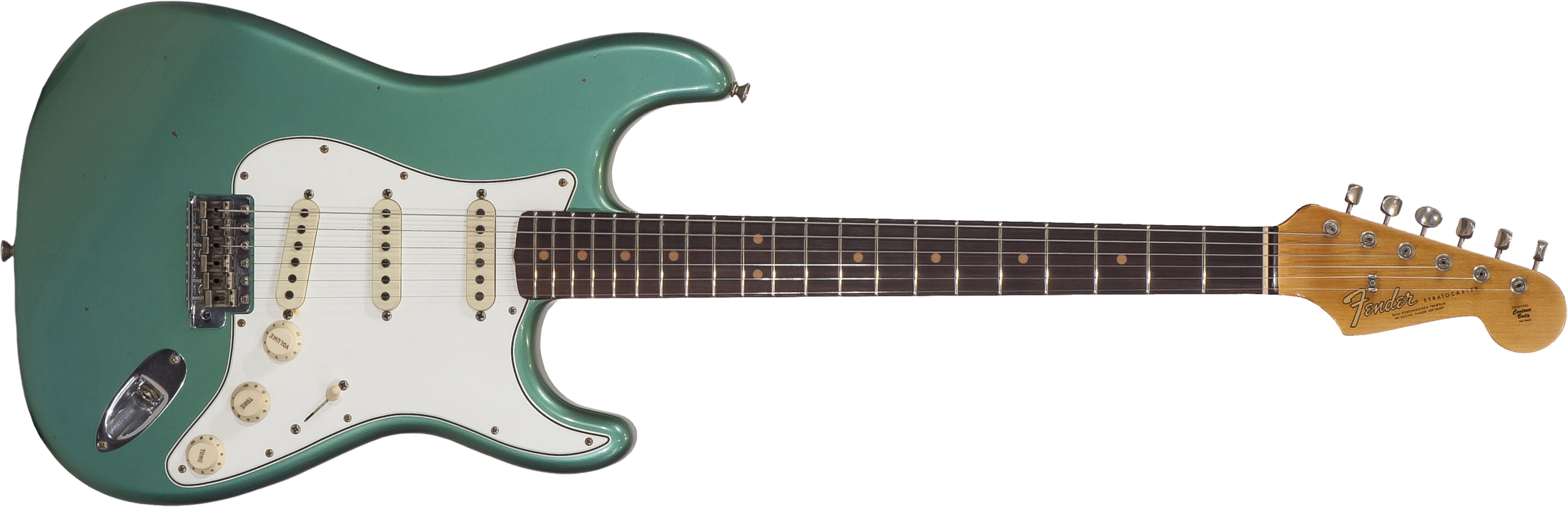 Fender Custom Shop Strat 64 Ltd 2018 Rw - Journeyman Relic Sage Green Metallic - Guitare Électrique Forme Str - Main picture