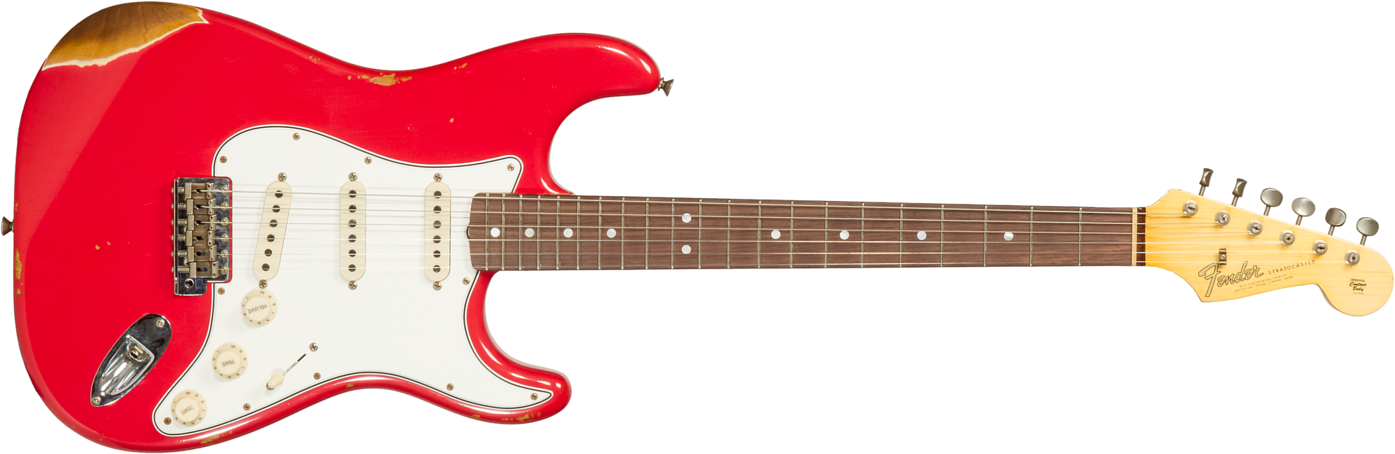 Fender Custom Shop Strat Late 1964 3s Trem Rw #cz568395 - Relic Aged Fiesta Red - Guitare Électrique Forme Str - Main picture
