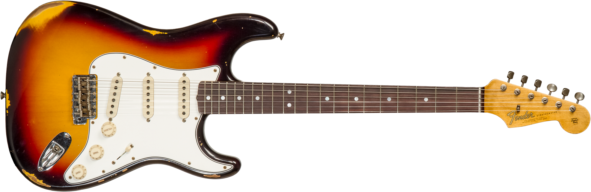 Fender Custom Shop Strat Late 1964 3s Trem Rw #cz569925 - Relic Target 3-color Sunburst - Guitare Électrique Forme Str - Main picture