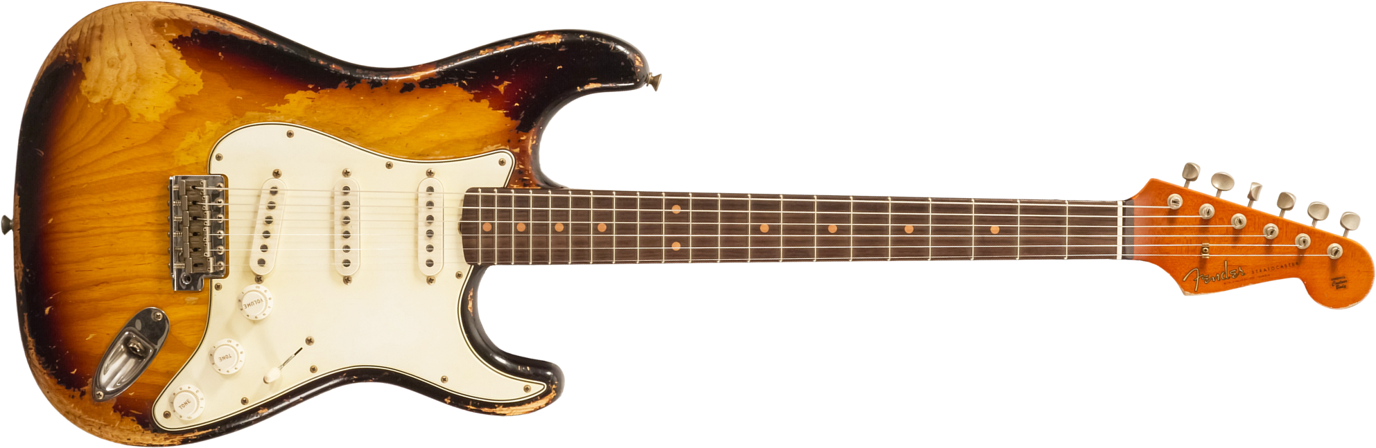 Fender Custom Shop Strat Masterbuilt L.perry 3s Trem Rw #r132309 - Heavy Relic 2-color Sunburst - Guitare Électrique Forme Str - Main picture