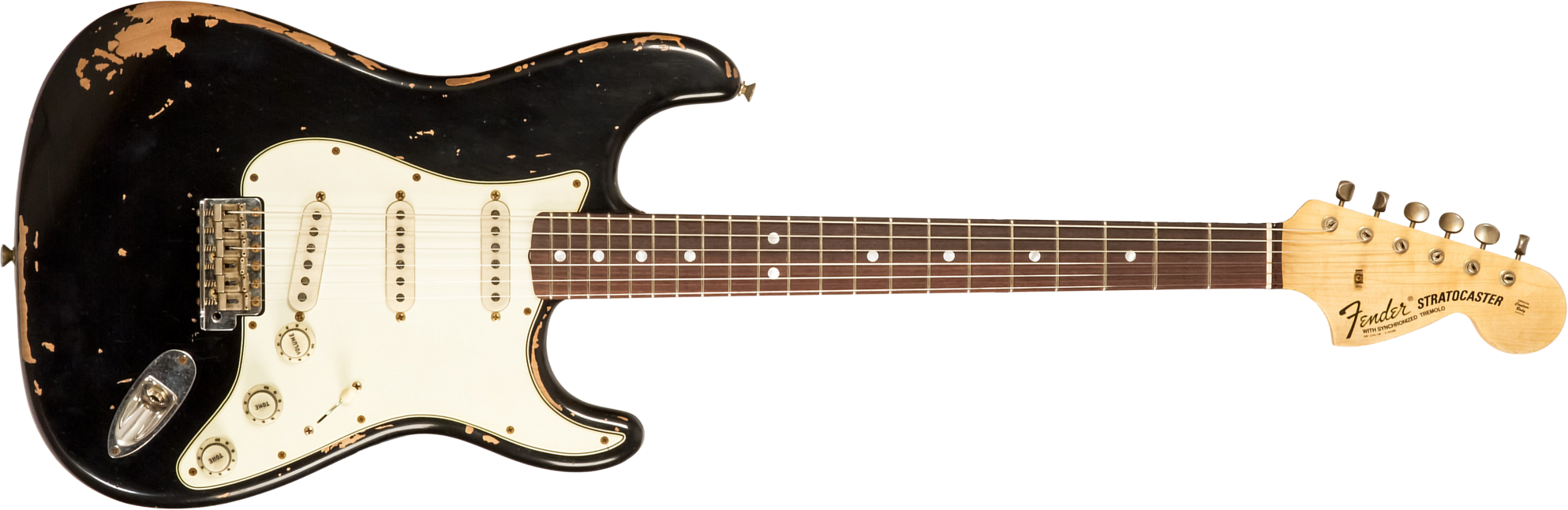 Fender Custom Shop Strat Michael Landau 1968 Signature Trem 3s #r138684 - Relic Black - Guitare Électrique Forme Str - Main picture
