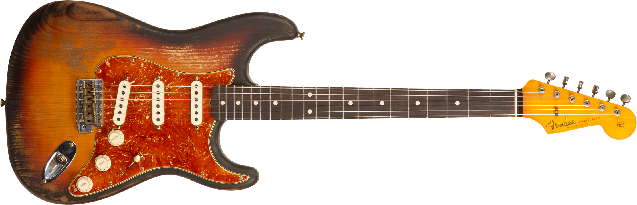 Fender Custom Shop Strat Sandblasted Masterbuilt P.walker #r117542 - Heavy Relic 3-color Sunburst - Guitare Électrique Forme Str - Main picture