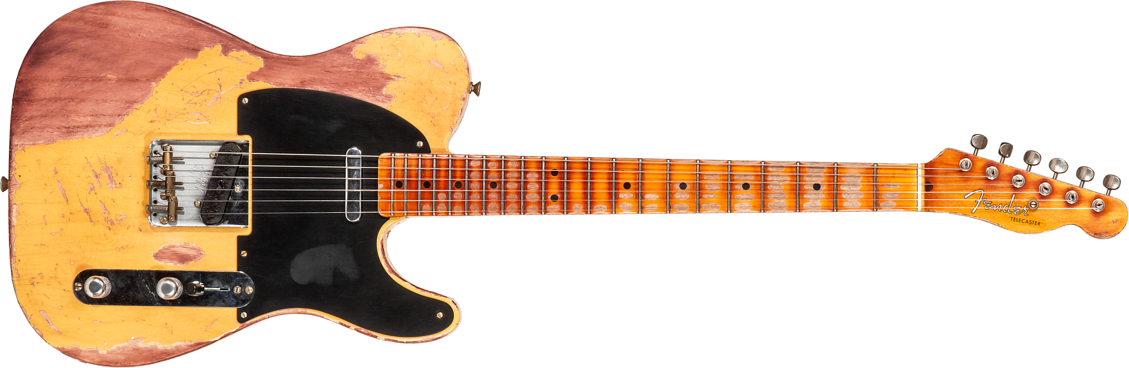 Fender Custom Shop Tele 1952 2s Ht Mn #128066 - Super Heavy Relic Nocaster Blonde - Guitare Électrique Forme Tel - Main picture