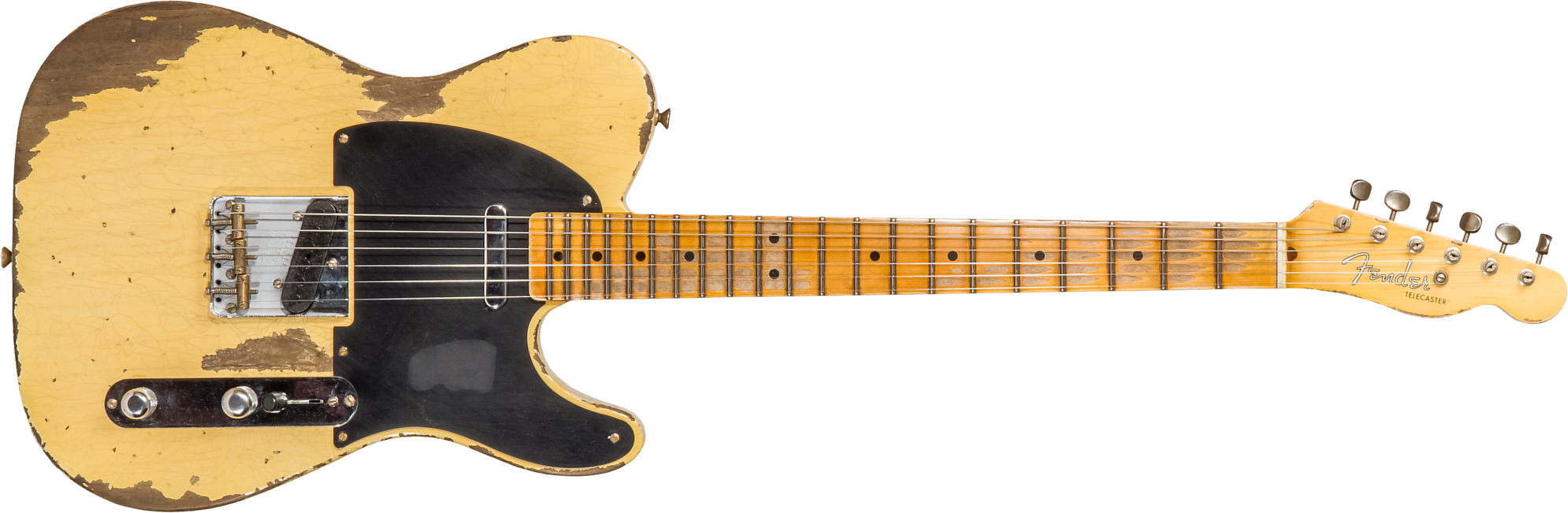 Fender Custom Shop Tele 1952 2s Ht Mn #r131382 - Heavy Relic Aged Nocaster Blonde - Guitare Électrique Forme Tel - Main picture