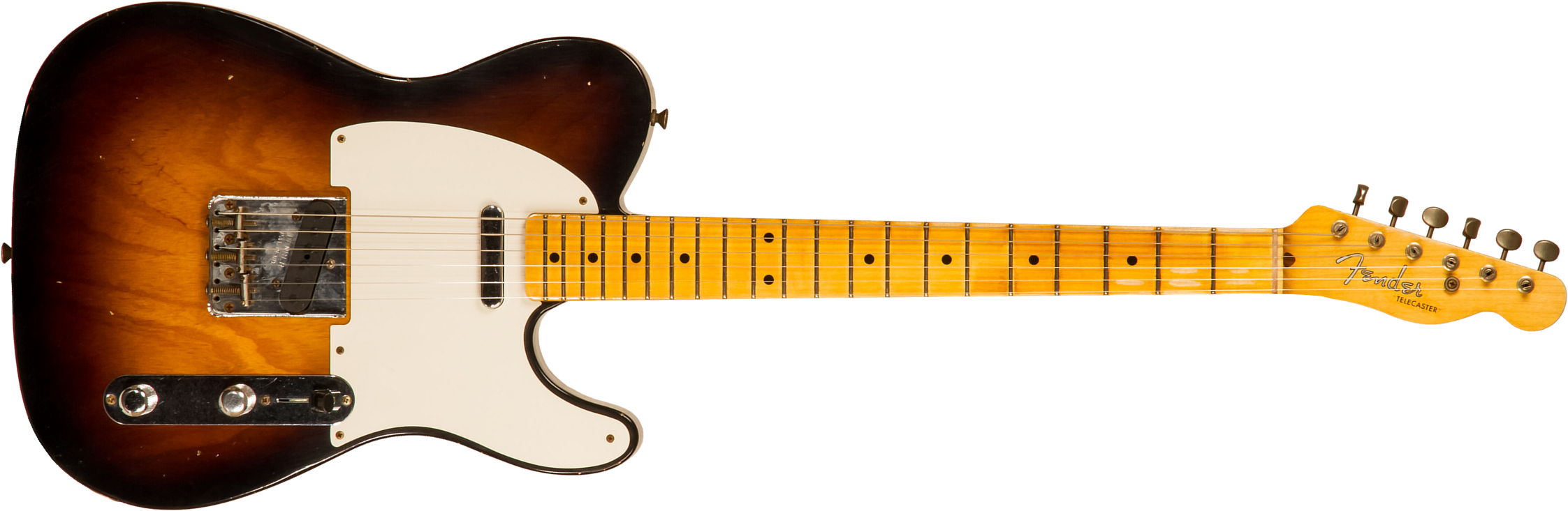 Fender Custom Shop Tele 1955 Ltd 2s Ht Mn #cz560649 - Relic Wide Fade 2-color Sunburst - Guitare Électrique Forme Tel - Main picture