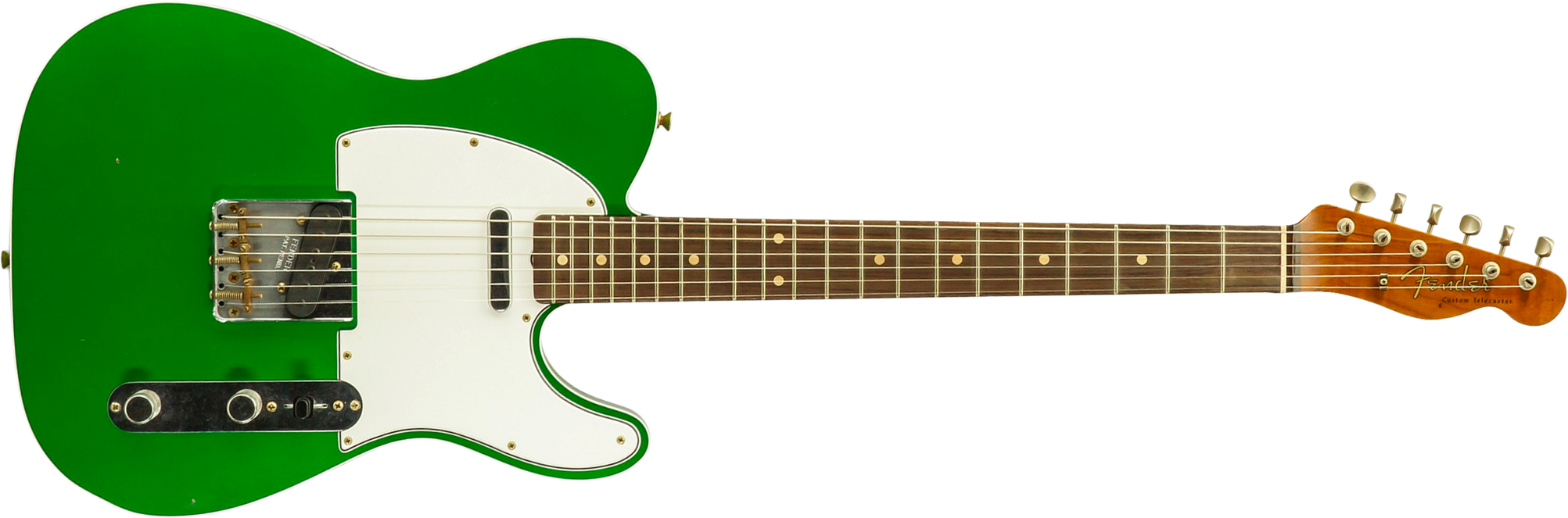 Fender Custom Shop Tele 1959 Vintage Custom 2s Ht Rw #r147917 - Journeyman Relic Candy Green - Guitare Électrique Forme Tel - Main picture