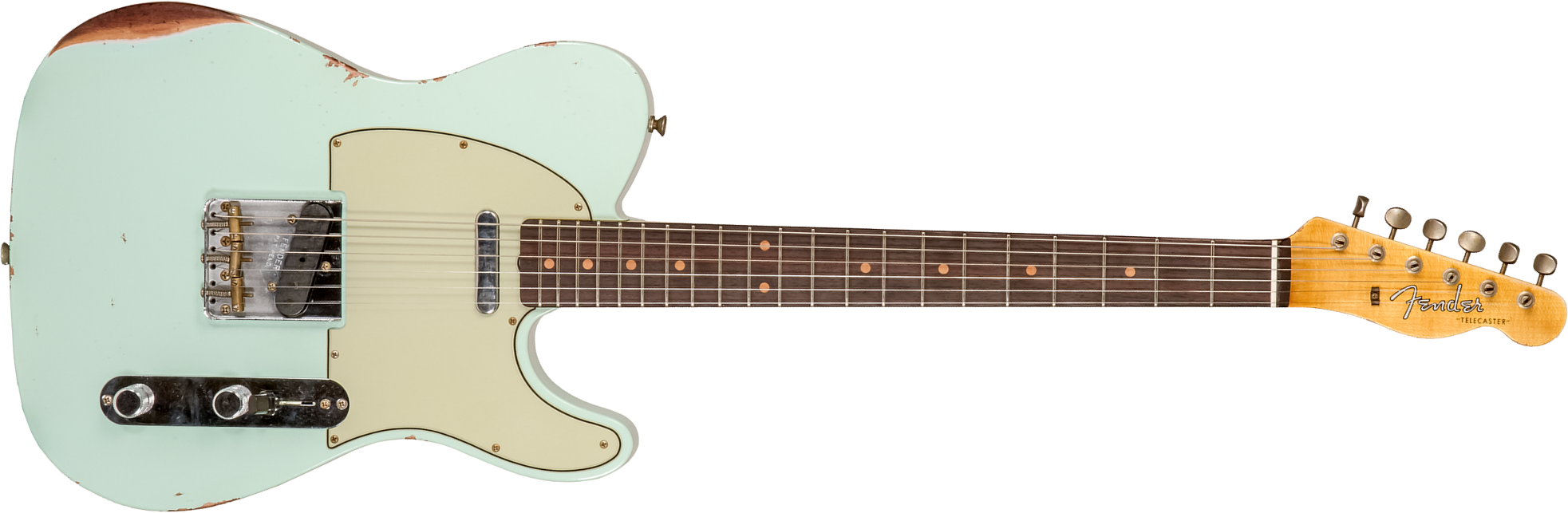 Fender Custom Shop Tele 1961 2s Ht Rw #cz576010 - Relic Aged Surf Green - Guitare Électrique Forme Tel - Main picture