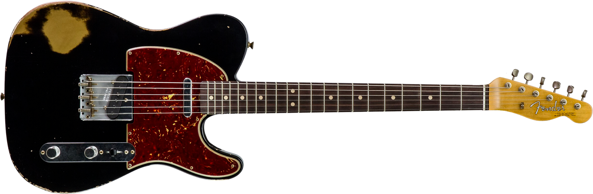 Fender Custom Shop Tele 1963 2s Ht Rw #r143447 - Black Over Hle Gold - Guitare Électrique Forme Tel - Main picture