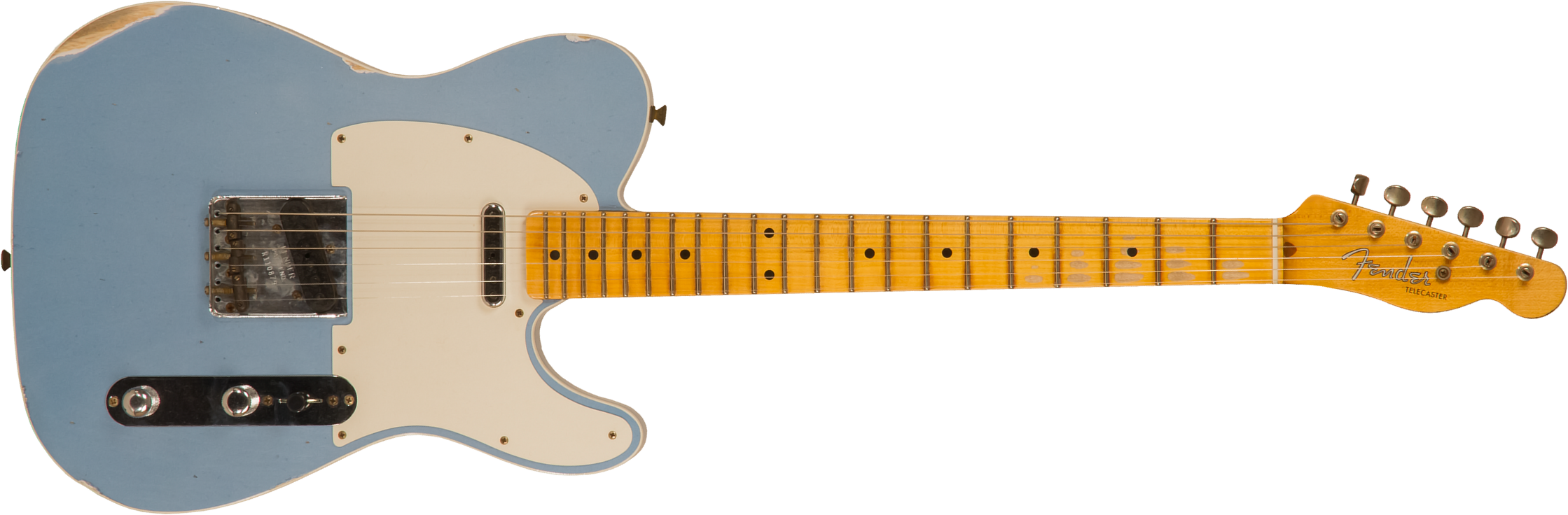 Fender Custom Shop Tele Custom Tomatillo 2s Ht Mn #r110879 - Relic Lake Placid Blue - Guitare Électrique Forme Tel - Main picture