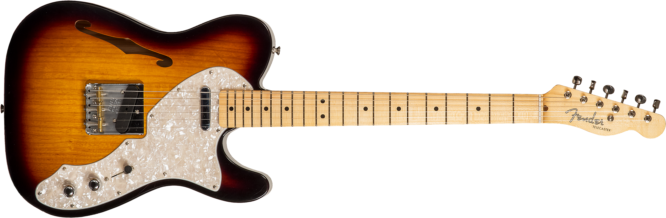 Fender Custom Shop Tele Thinline '50s 2s Ht Mn #r128616 - Closet Classic 2-color Sunburst - Guitare Électrique Forme Tel - Main picture