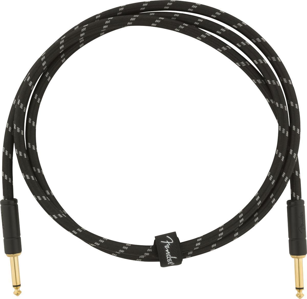 Câble Fender Deluxe Instrument Cable, 5ft, Straight/Straight - Black Tweed
