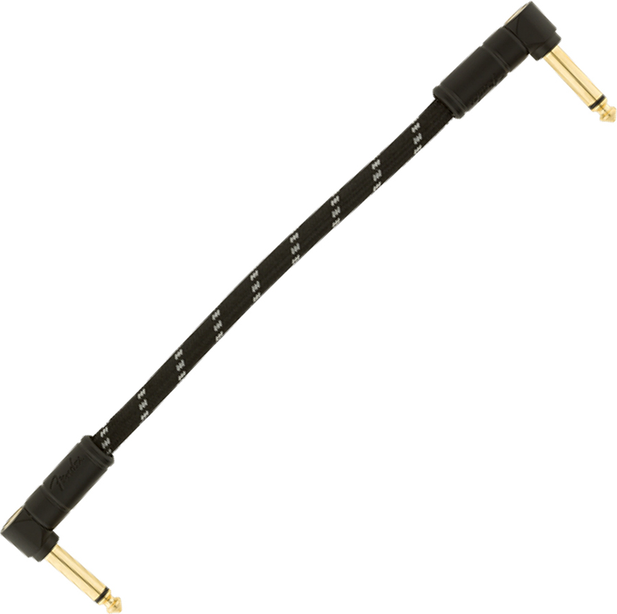 Fender Deluxe Instrument Patch Cable Angle Angle 6inch Black Tweed - CÂble - Main picture