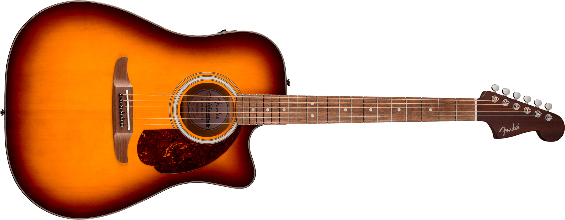 Fender Deluxe Redondo Ce California Dreadnought Cw Epicea Acajou Noy - Honey Sunburst - Guitare Folk - Main picture