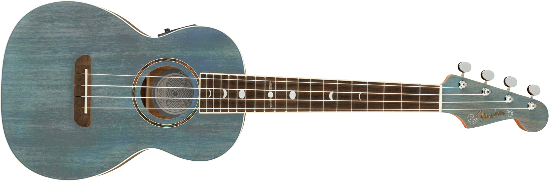 Fender Dhani Harrison Uke Signature Tenor Tout Ovangkol Noy +housse - Turquoise - UkulÉlÉ - Main picture