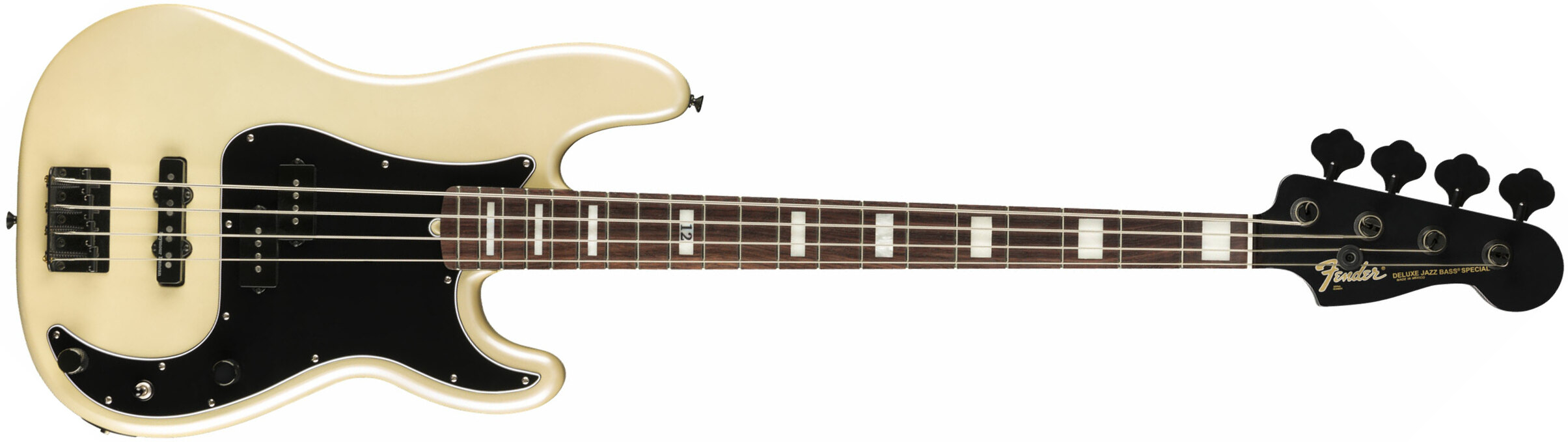 Fender Duff Mckagan Precision Bass Deluxe Signature Rw - White Pearl - Basse Électrique Solid Body - Main picture