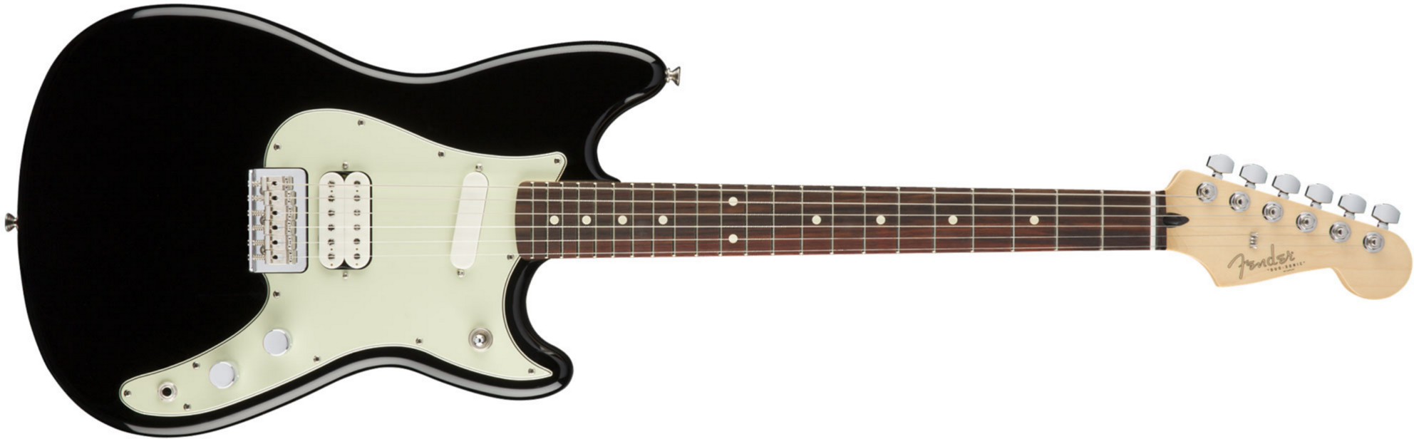 Fender Duo-sonic Hs Offset Mex Rw Diapason Court 2016 - Black - Guitare Électrique RÉtro Rock - Main picture