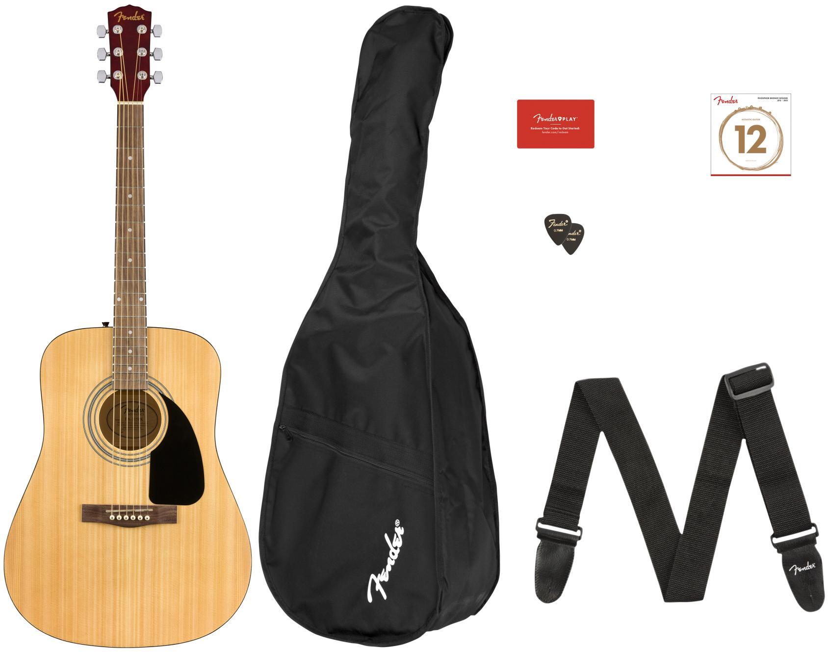 Pack guitare acoustique Fender FA-115 Dreadnought Pack - Natural