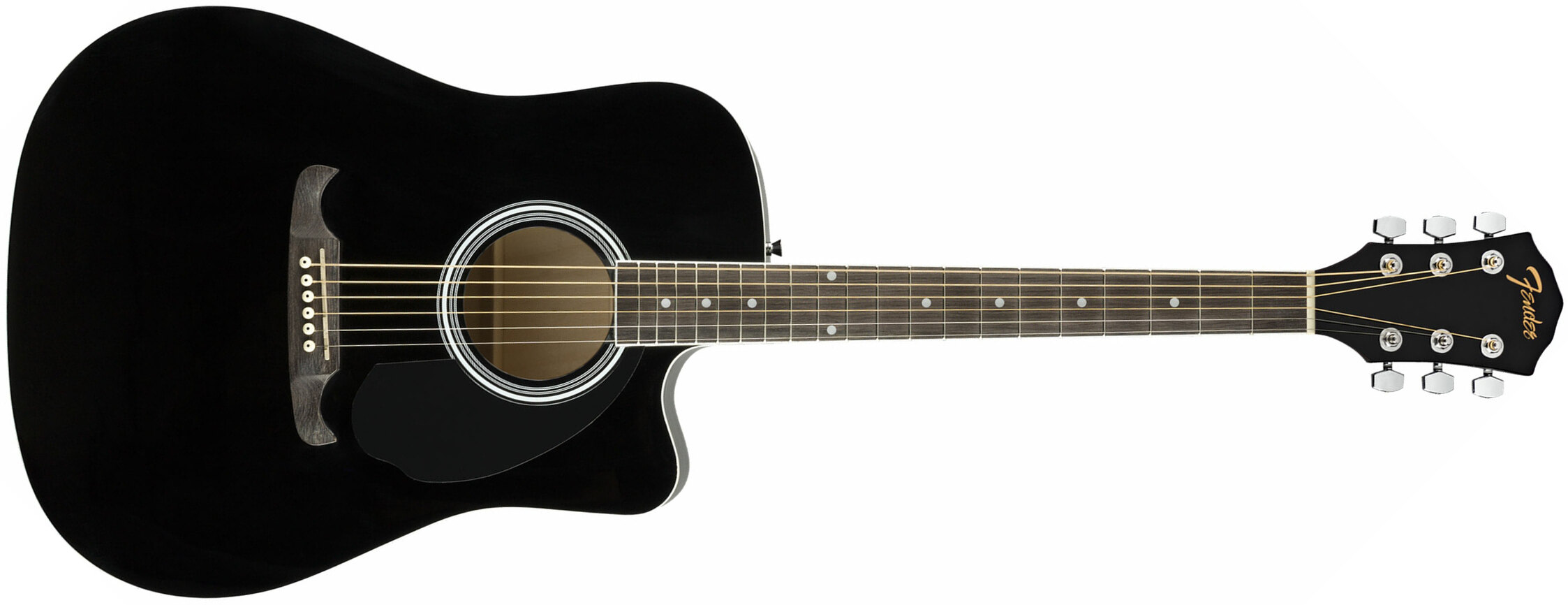 Fender Fa-125ce Dreadnought Alternative Epicea Acajou Wal - Black - Guitare Electro Acoustique - Main picture