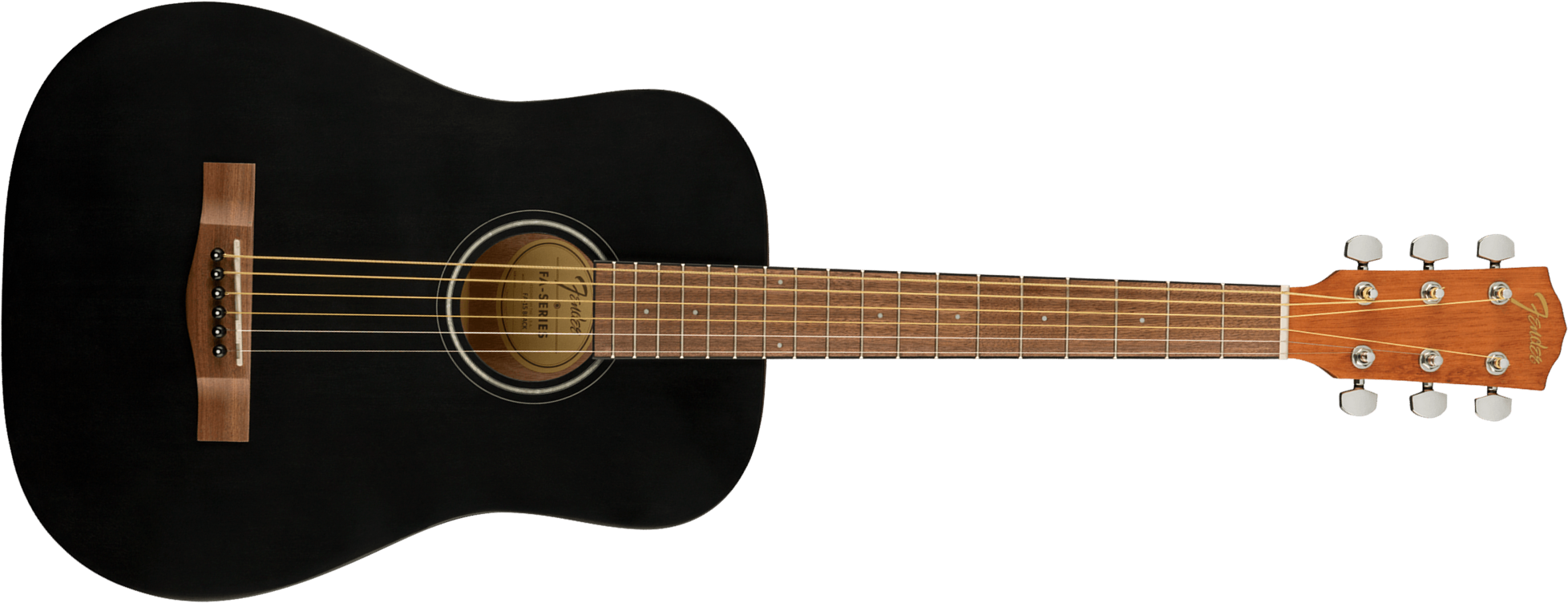 Fender Fa15 3/4 Steel Alternative Shsc Agathis Sapele Wal - Black Satin - Guitare Folk - Main picture