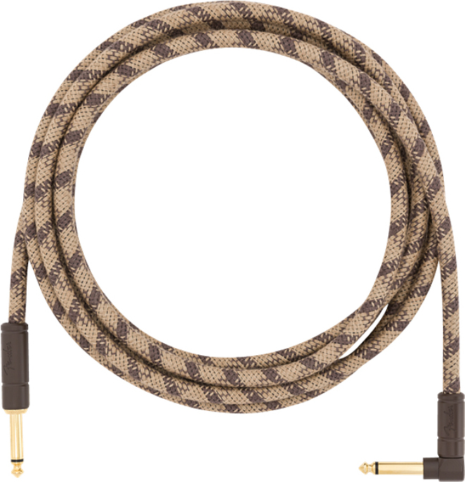 Fender Festival Pure Hemp Instrument Cable Droit/coude 10ft Brown Stripe - CÂble - Main picture