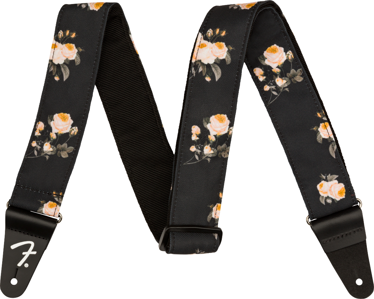 Fender Floral 2.inc Guitar Strap Black - Sangle Courroie - Main picture