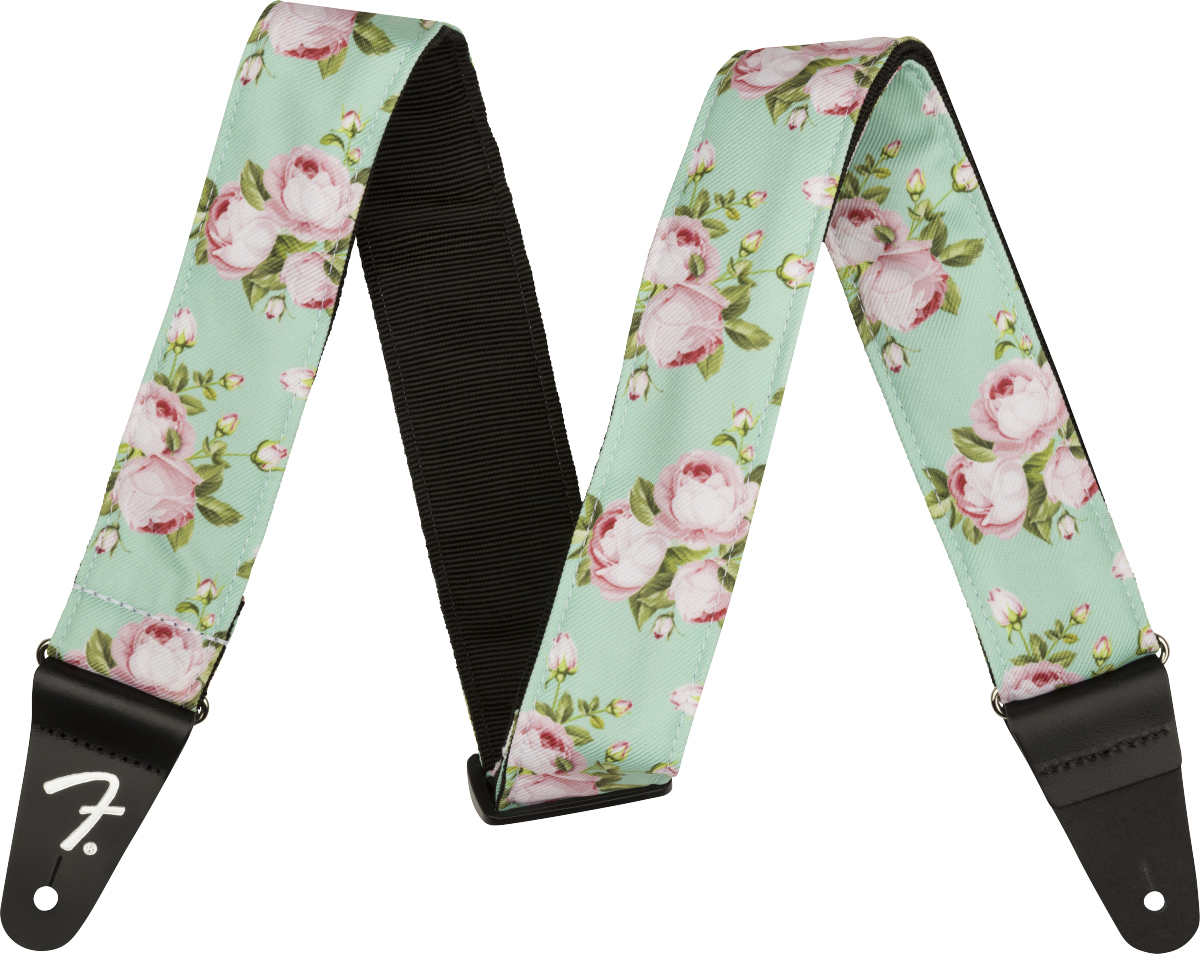 Fender Floral 2.inc Guitar Strap Surf Green - Sangle Courroie - Main picture