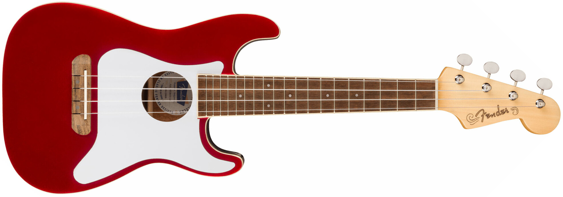 Fender Fullerton Strat Uke Concert Cw Epicea Okoume Noy - Candy Apple Red - UkulÉlÉ - Main picture