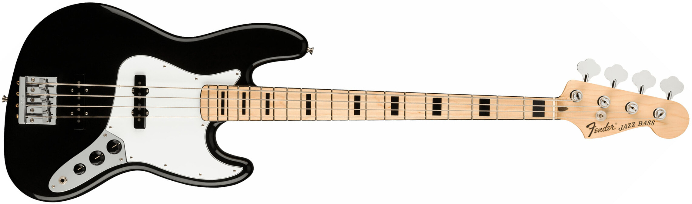 Fender Geddy Lee Jazz Bass Signature Mex Mn - Black - Basse Électrique Solid Body - Main picture