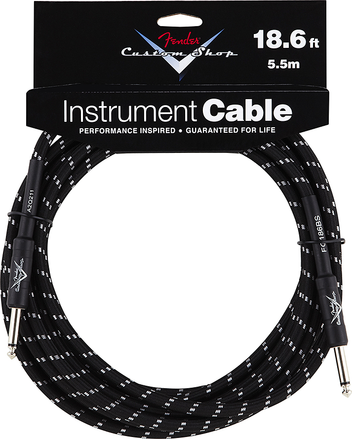 Fender Iinstrument Cable Custom Shop Performance Jacks Droit 18.6ft . 5.6m Black.tweed - CÂble - Main picture