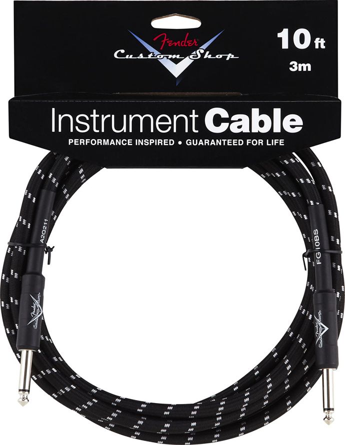 Fender Instrument Cable Custom Shop Performance Jacks Droit 10ft . 3m Black Tweed - CÂble - Main picture