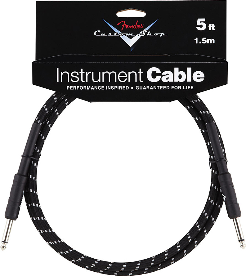 Fender Instrument Cable Custom Shop Performance Jacks Droit 5ft . 1.5m Black Tweed - CÂble - Main picture