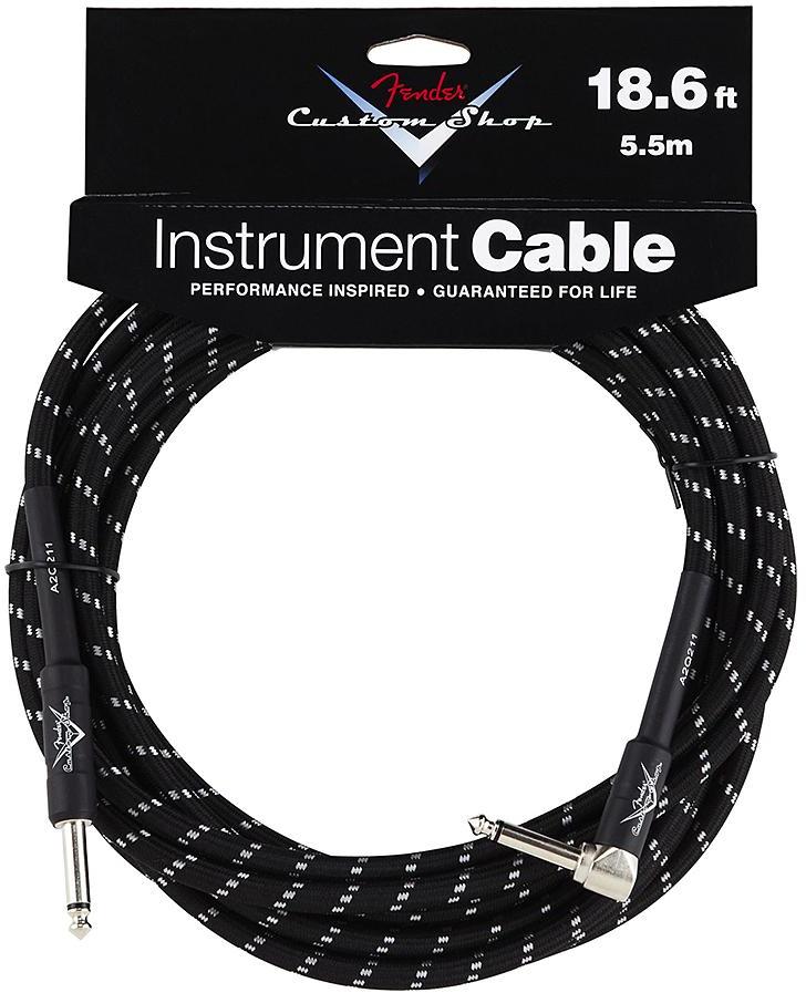 Câble Fender Custom Shop Instrument Cable Black Tweed - Angle 5.6m