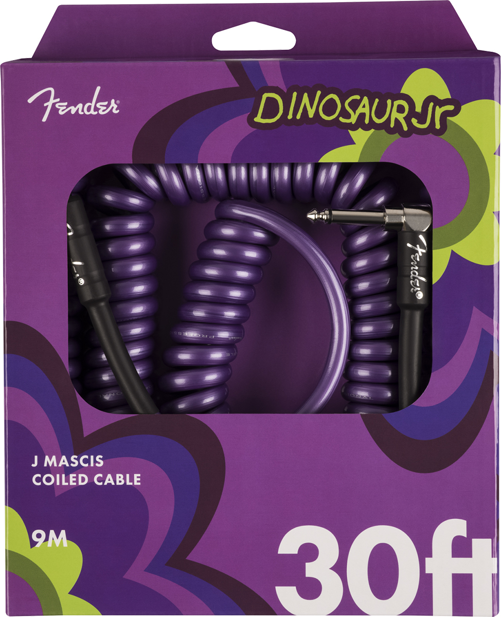 Fender J Mascis Coiled Instrument Cable Signature Droit Coude 90ft 9.14m Purple - CÂble - Main picture