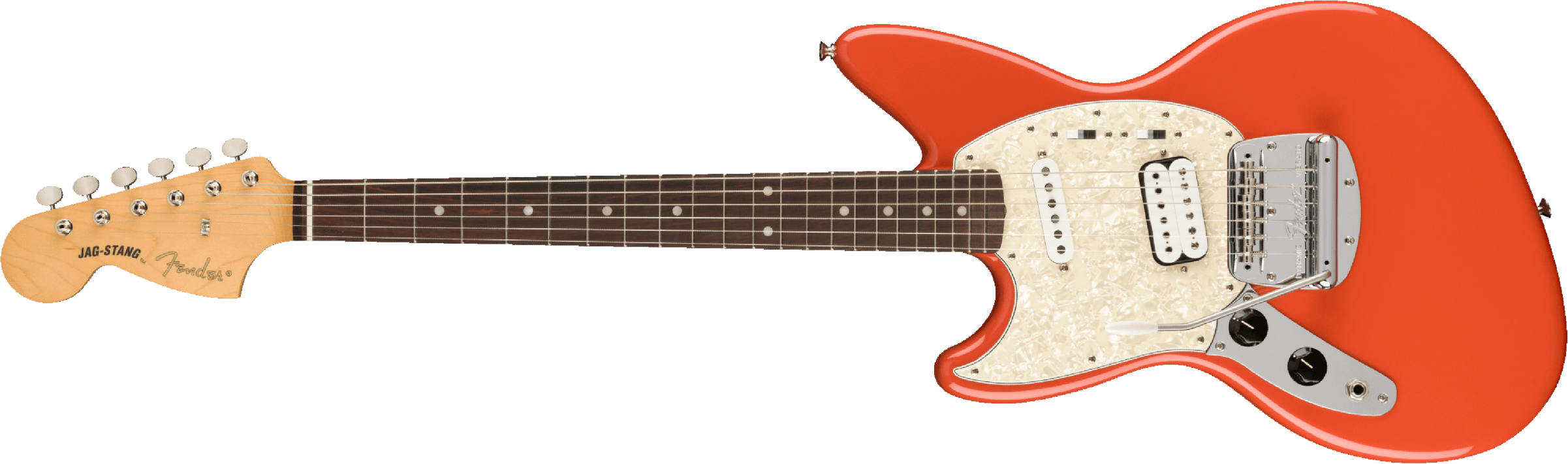 Fender Jag-stang Kurt Cobain Artist Gaucher Hs Trem Rw - Fiesta Red - Guitare Électrique Gaucher - Main picture