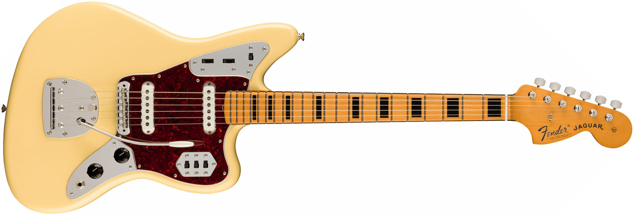 Fender Jaguar 70s Vintera 2 Mex 2s Trem Mn - Vintage White - Guitare Électrique RÉtro Rock - Main picture