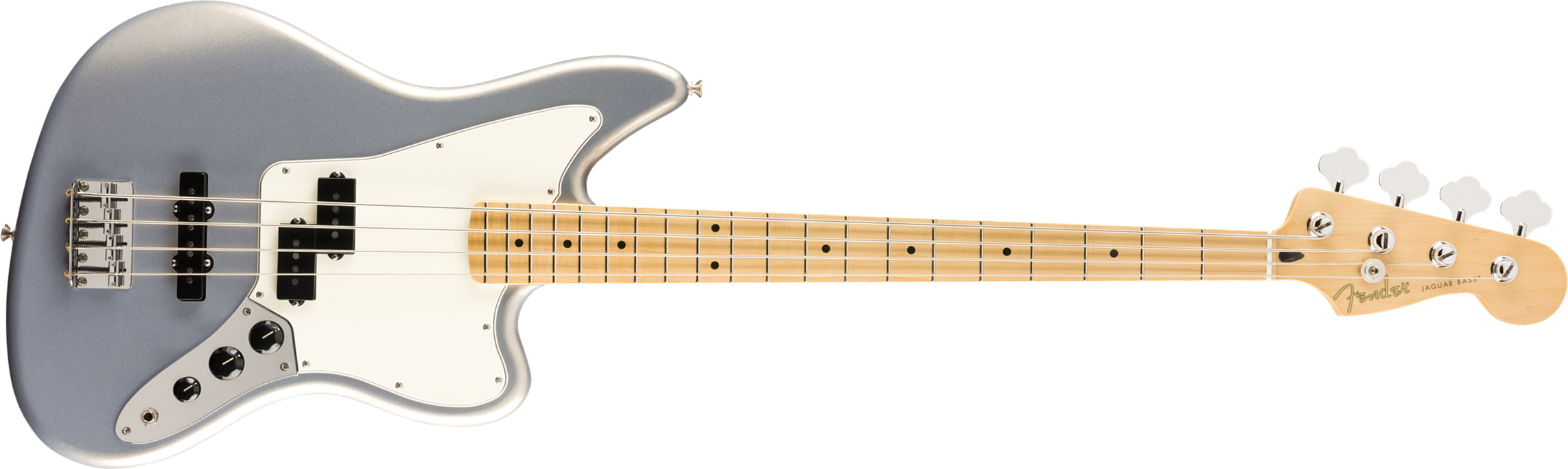 Fender Jaguar Bass Player Mex Mn - Silver - Basse Électrique Solid Body - Main picture
