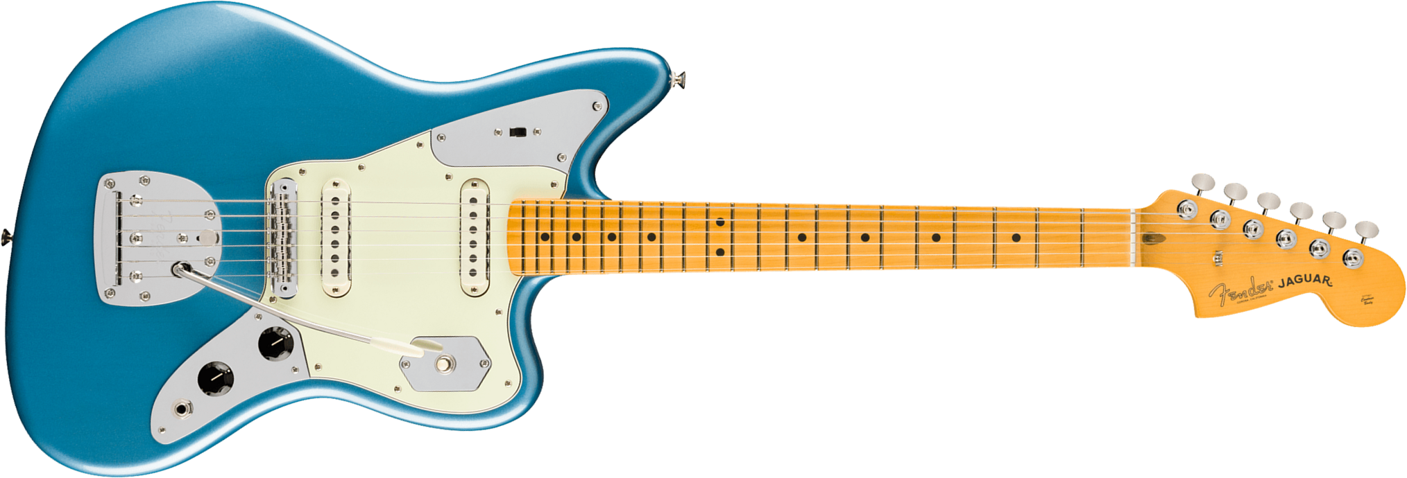 Fender Jaguar Classic American Pro Usa Shsc 2s Trem Mn - Faded Lake Placid Blue - Guitare Électrique RÉtro Rock - Main picture