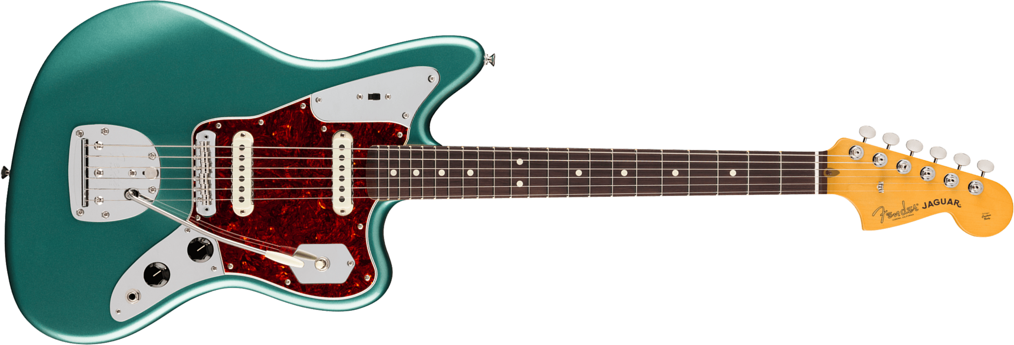 Fender Jaguar Classic American Pro Usa Shsc 2s Trem Rw - Faded Sherwood Green Metallic - Guitare Électrique RÉtro Rock - Main picture