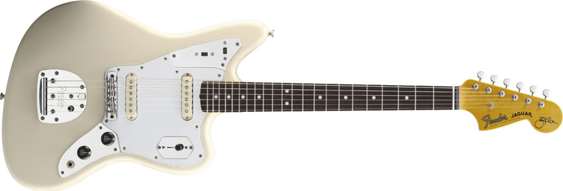 Fender Jaguar Johnny Marr Artist Usa Rw 2016 - Olympic White - Guitare Électrique RÉtro Rock - Main picture
