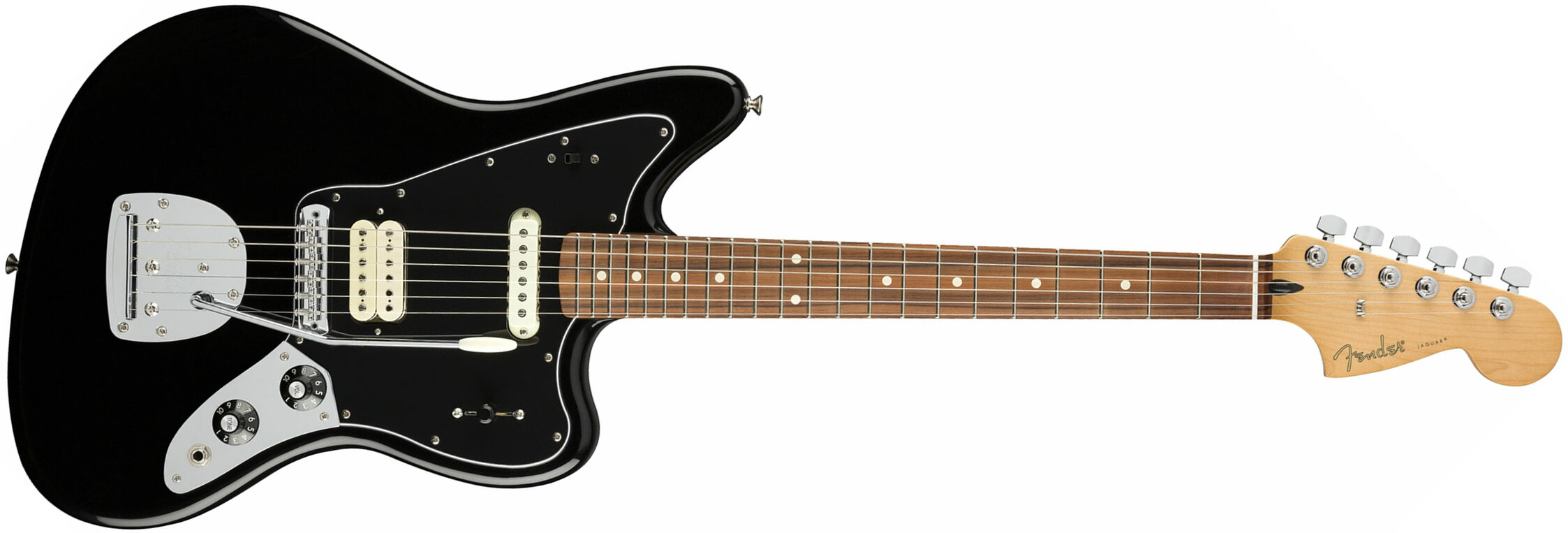 Fender Jaguar Player Mex Hs Pf - Black - Guitare Électrique RÉtro Rock - Main picture