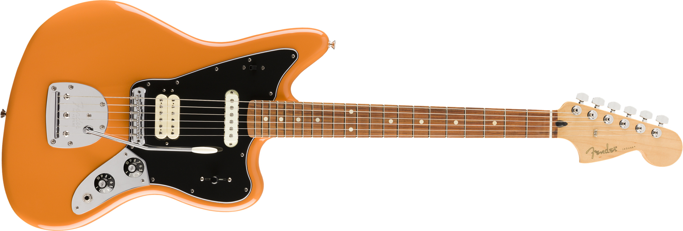Fender Jaguar Player Mex Hs Pf - Capri Orange - Guitare Électrique RÉtro Rock - Main picture