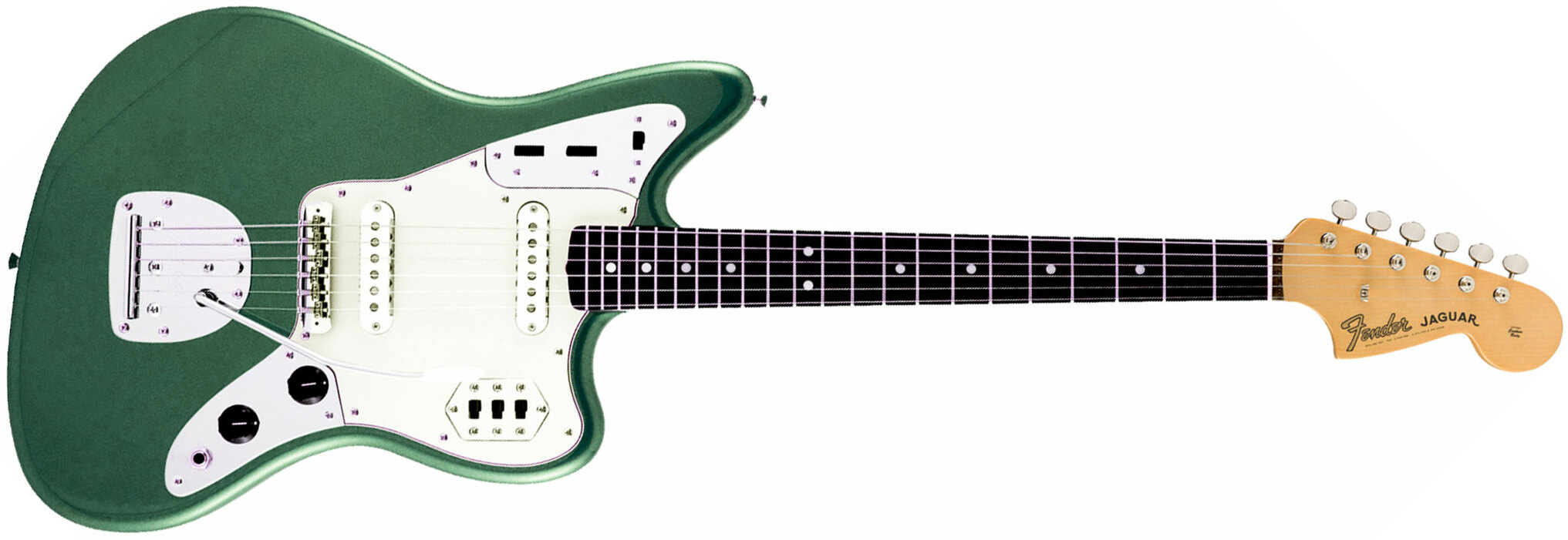 Fender Jaguar Traditional Ii 60s Jap 2s Trem Rw - Sherwood Green Metallic - Guitare Électrique RÉtro Rock - Main picture