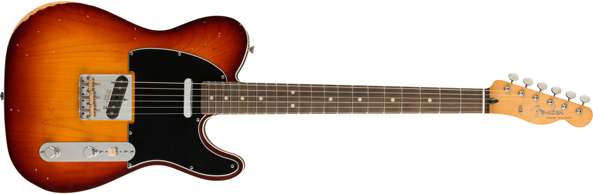 Fender Jason Isbell Tele Custom Signature Rw +housse - Road Worn 3-color Chocolate Burst - Guitare Électrique Forme Tel - Main picture