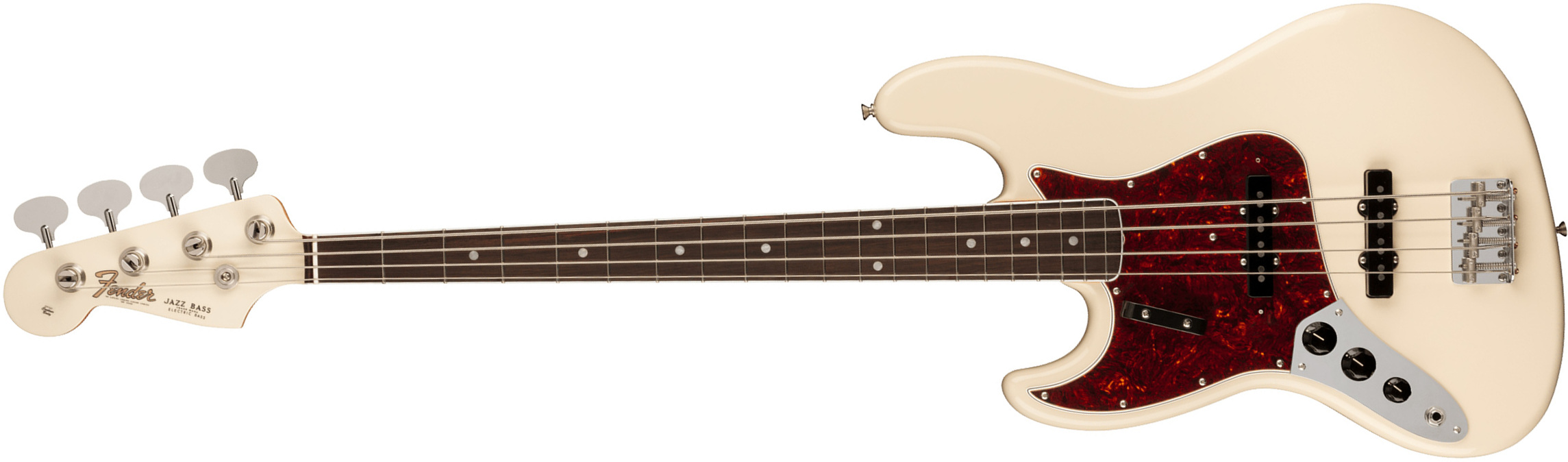 Fender Jazz Bass 1966 American Vintage Ii Lh Gaucher Usa Rw - Olympic White - Basse Électrique Solid Body - Main picture