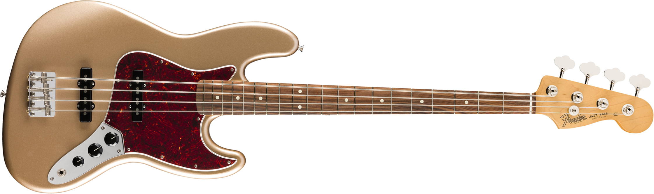 Fender Jazz Bass 60s Vintera Vintage Mex Pf - Firemist Gold - Basse Électrique Solid Body - Main picture