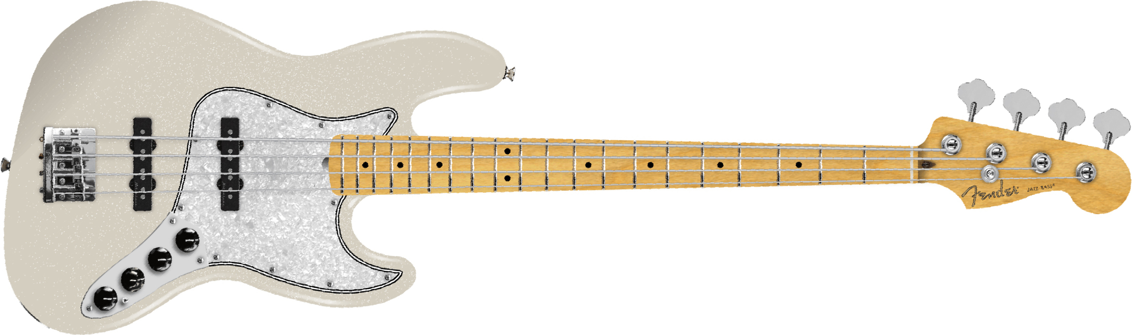 Fender Jazz Bass Active Player Ii Modified Mex Mn - Olympic Pearl - Basse Électrique Solid Body - Main picture