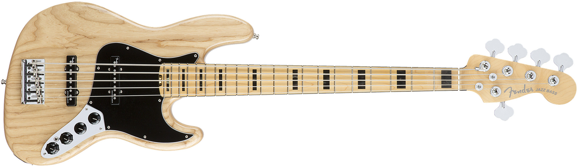 Fender Jazz Bass American Elite V Ash 5 Cordes 2016 (usa, Mn) - Natural - Basse Électrique Solid Body - Main picture