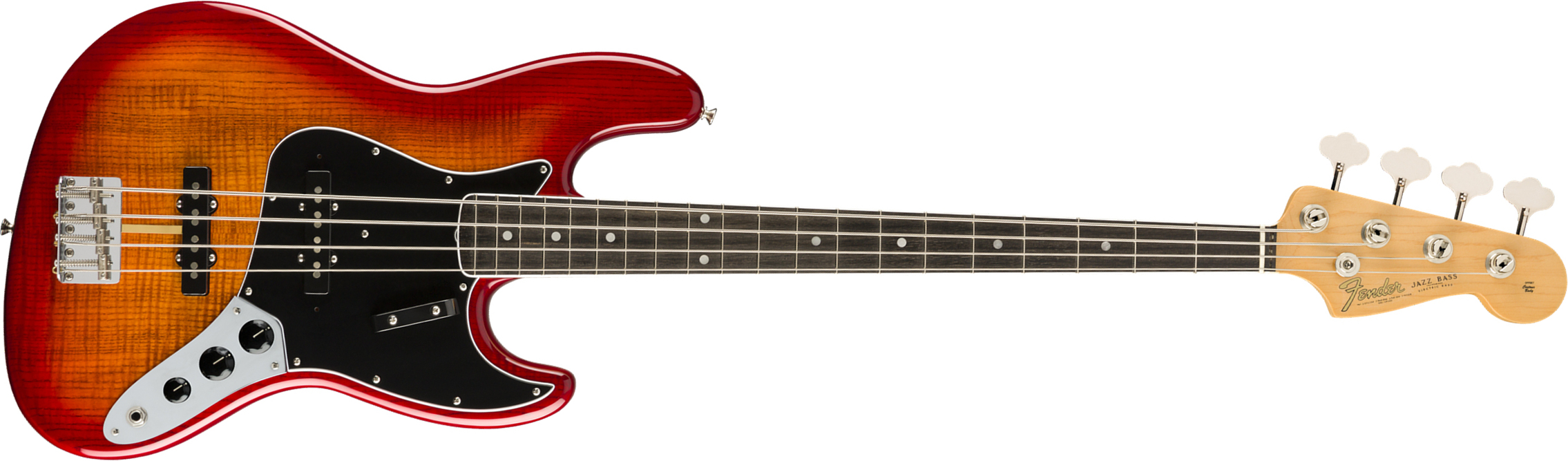 Fender Jazz Bass Flame Ash Top Rarities Usa Eb - Plasma Red Burst - Basse Électrique Solid Body - Main picture