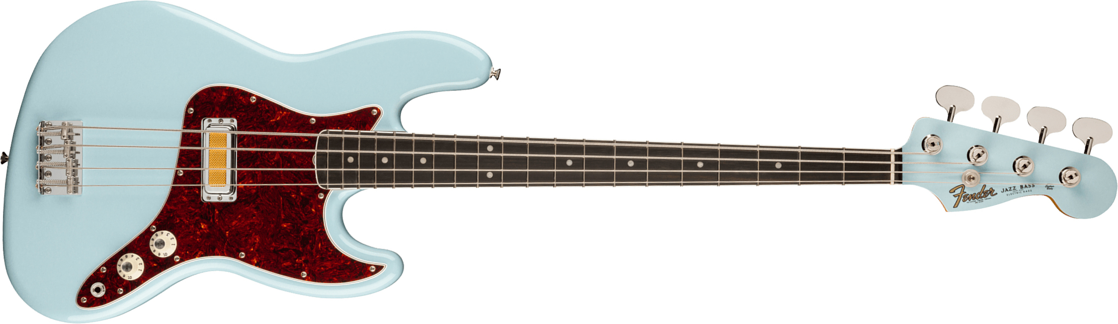 Fender Jazz Bass Gold Foil Ltd Mex Eb - Sonic Blue - Basse Électrique Solid Body - Main picture